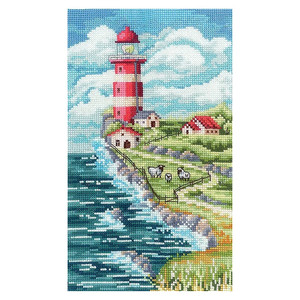 Borduurblad productfoto Borduurpakket Andriana ‘Landscape with a lighthouse’