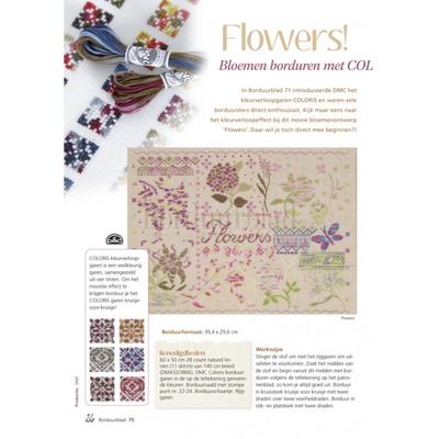 Borduurblad productfoto Patroon Flowers
