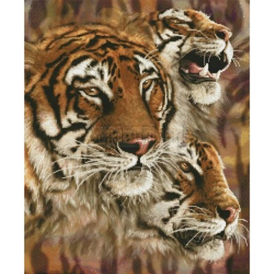 Borduurblad productfoto Patroon XX - Wild Nature 'The Tigers'