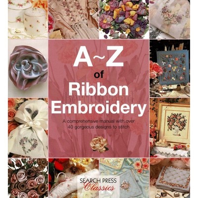 Borduurblad productfoto Borduurboek A-Z of Ribbon Embroidery (A-Z van het lintborduren)