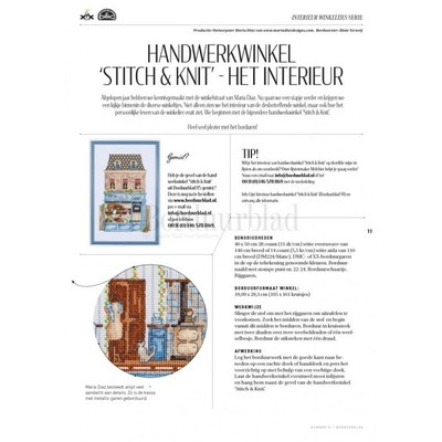 Borduurblad productfoto Patroon Handwerkwinkel 'Stitch & Knit' - het Interrieur