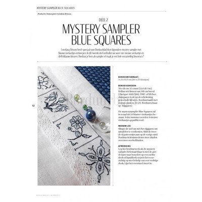 Borduurblad productfoto Patroon Mystery Sampler Blue Squares (Deel 2)