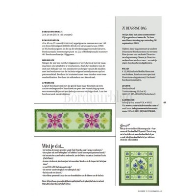 Borduurblad productfoto Patroon Rine's Bloemenpracht - Fuchsia 2