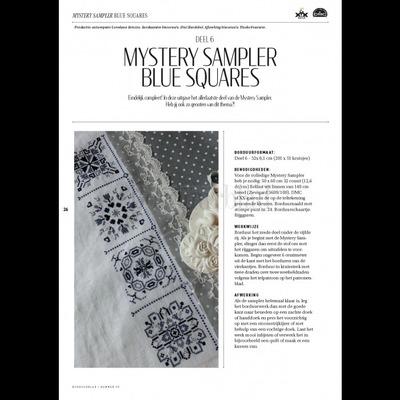 Borduurblad productfoto Patroon Mystery Sampler Blue Squares - deel 6
