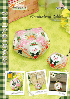 Borduurblad productfoto Patroon Shiny Room biscornu ‘Wonderland Rabbit’