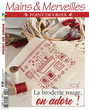 Borduurblad productfoto Mains & Merveilles ‘La broderie rouge, on adore! N°136’