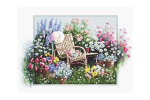 Borduurblad productfoto Borduurpakket Luca-S ‘Blooming Garden’