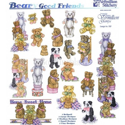 Borduurblad productfoto Patroon Counted Cross Stitch 'Beary Good Friends'
