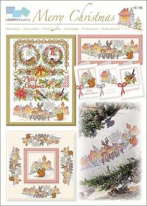 Borduurblad productfoto Lindner Kreuzstiche Leaflet 'Merry Christmas 136' 2