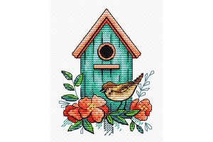 Borduurblad productfoto Borduurpakket MP Studia ‘Sparrow Home’