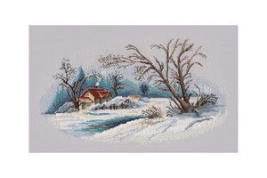 Borduurblad productfoto Borduurpakket Oven ‘Winter Landscape’
