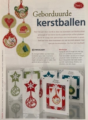 Borduurblad productfoto Patroon Geborduurde kerstballen