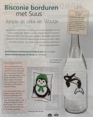 Borduurblad productfoto Patroon Bisconie borduren met Duus Ampie de Orka en Woutje