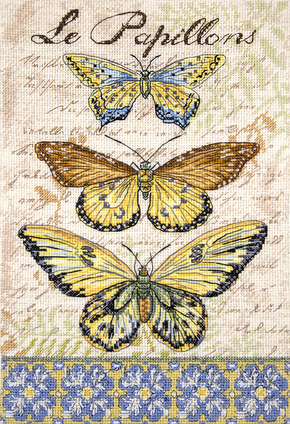 Borduurblad productfoto Borduurpakket Leti Stitch ‘Le Papillons’