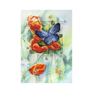 Borduurblad productfoto Borduurpakket Orchidea Card ‘Butterfly’