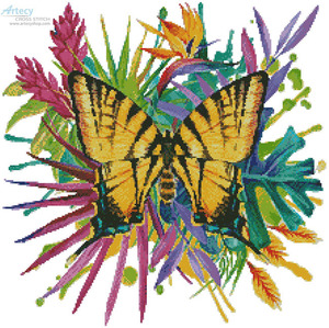 Borduurblad productfoto Patroon Artecy ‘Tropical Butterfly 3’