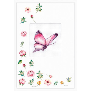 Borduurblad productfoto Borduurpakket Luca-S ‘Postcard Butterfly’