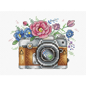 Borduurblad productfoto Borduurpakket MP Studia ‘Flower Photo’