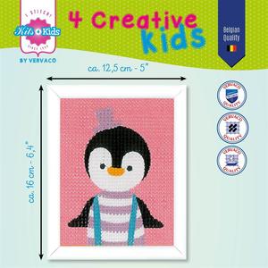 Borduurblad productfoto Borduurpakket Vervaco voorbedrukt canvas ‘pinguin’ 2