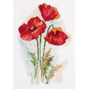 Borduurblad productfoto Borduurpakket PANNA ‘Watercolor Poppies’