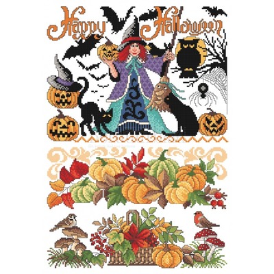 Borduurblad productfoto Lindner Kreuzstiche Leaflet 'Happy Halloween 070'