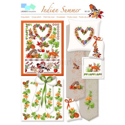 Borduurblad productfoto Lindner Kreuzstiche Leaflet 'Indian Summer 057' 2