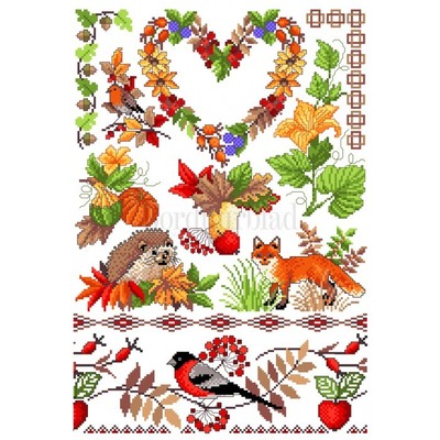 Borduurblad productfoto Lindner Kreuzstiche Leaflet 'Indian Summer 057'