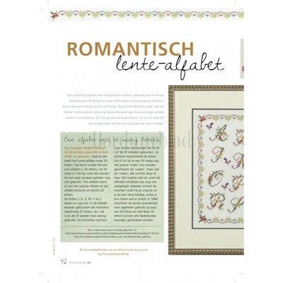 Borduurblad productfoto Patroon Romantisch alfabet 2