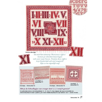 Borduurblad productfoto Patroon Romeinse cijfers
