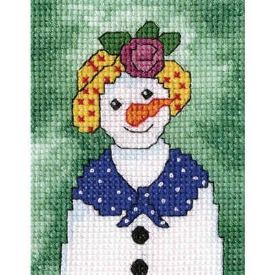 Borduurblad productfoto Sneeuwpop met stippeltjeshoed 2