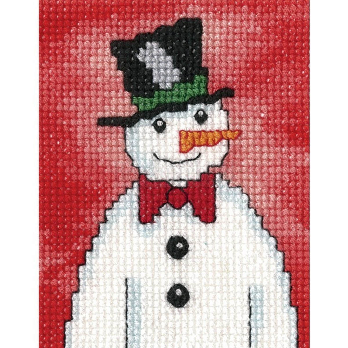 Mathis briefpapier breed Borduurblad - Sneeuwpop met hoge zware hoed