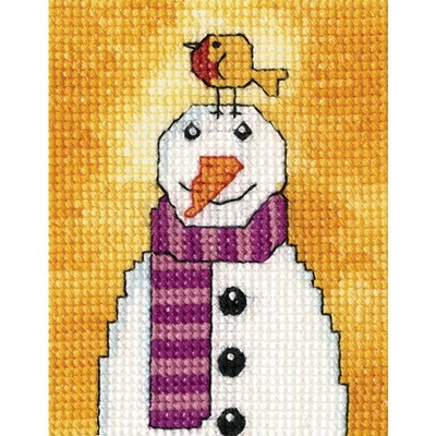 Borduurblad productfoto Sneeuwpop met vogeltje