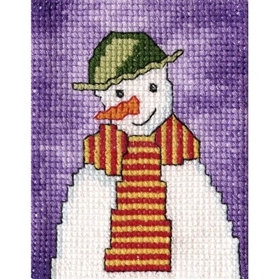 Borduurblad productfoto Sneeuwpop met groene hoed