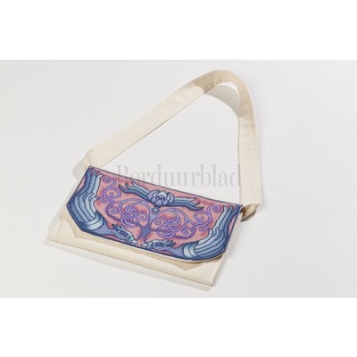 Borduurblad productfoto Patroon Keltische Blue Birds (borduur)tas met grote klep! 2