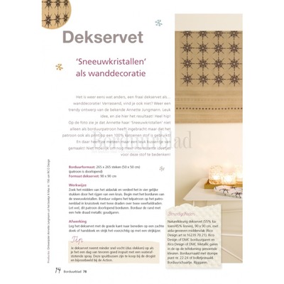 Borduurblad productfoto Patroon Dekservet Sneeuwkristallen als wanddecoratie