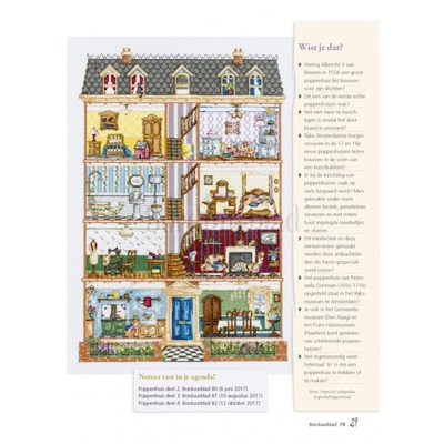 Borduurblad productfoto Patroon Edwardiaans Poppenhuis (deel 1)