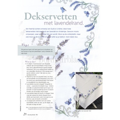 Borduurblad productfoto Patroon Dekservet met lavendelrand (002)