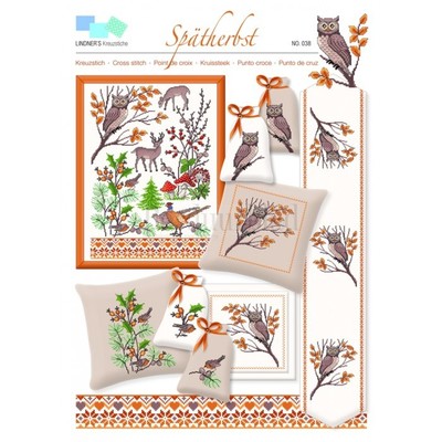 Borduurblad productfoto Lindner Kreuzstiche Leaflet 'Spätherbst 038' 2