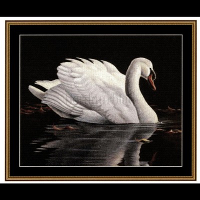 Borduurblad productfoto Reflections Mute Swan- patroon