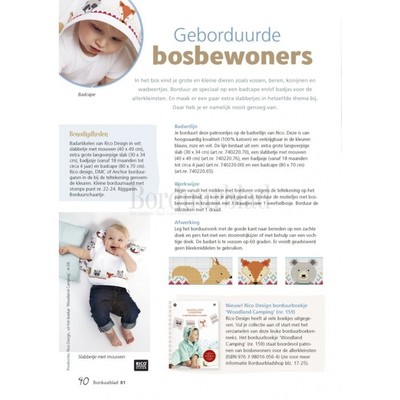 Borduurblad productfoto Patroon Geborduurde bosbewoners 2