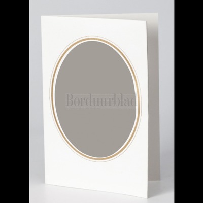 Borduurblad productfoto Set 3 passe partout kaarten wit met gouden rand