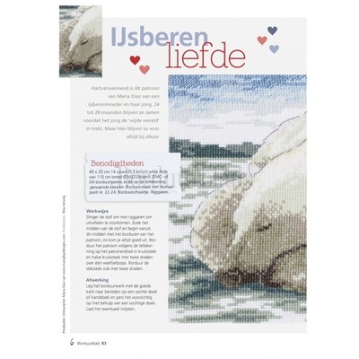 Borduurblad productfoto Patroon IJsberenliefde