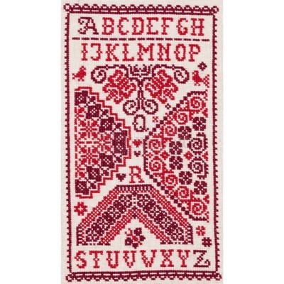 Borduurblad productfoto Patroon Schoollapjes van vroeger...12 Quakersampler 2