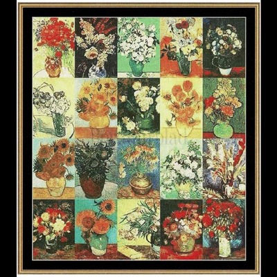 Borduurblad productfoto Van Gogh Flowers- patroon
