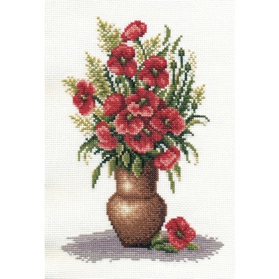 Borduurblad productfoto Borduurpakket Poppy Bunch