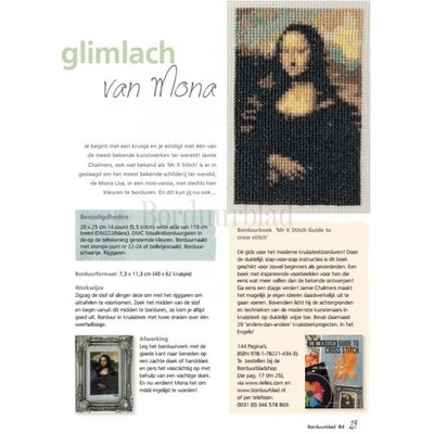 Borduurblad productfoto Patroon De glimlach van Mona