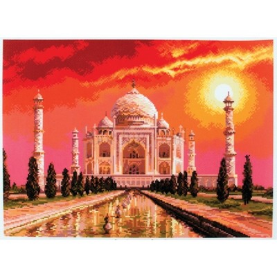 Borduurblad productfoto Voorbedrukt aida - Tai Mahal in India (PA1795)