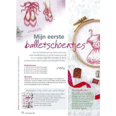 Borduurblad productfoto Patroon Mijn eerste balletschoentjes