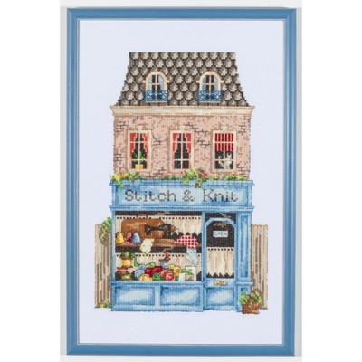 Borduurblad productfoto Patroon De Winkelstraat (Deel 1)  handwerkwinkel Stitch & Knit 2