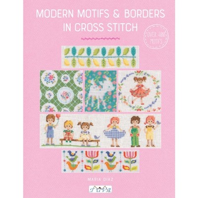 Borduurblad productfoto Borduurboek  Modern motifs &  borders in cross stitch